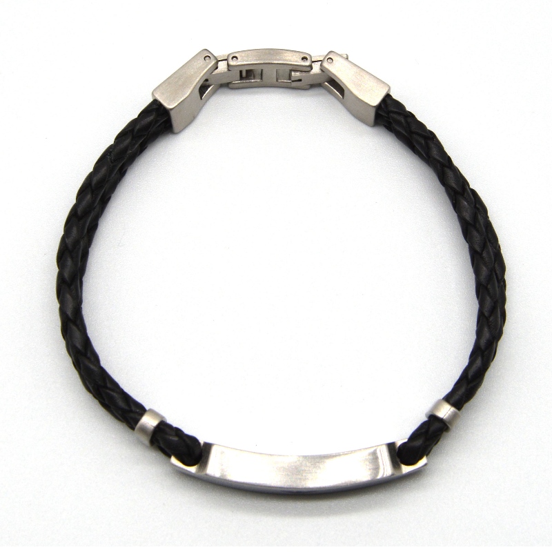 Hulpmiddelen voor roestvrij staal leren armband rfbbg1223