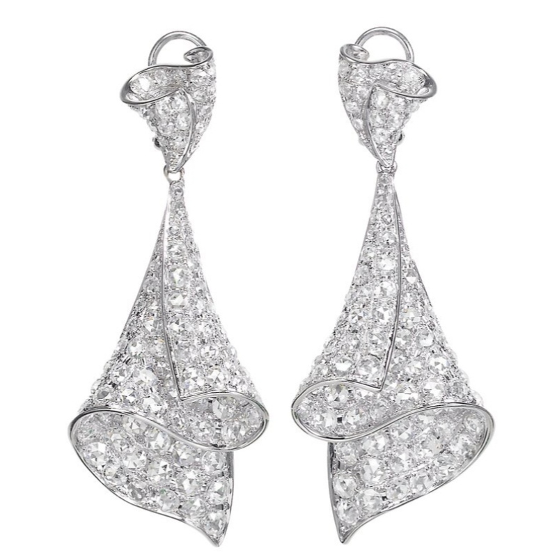 Bloemen Bruid Bruiloft Hangers Oorbellen Zilver Dames Meisjes Bruidsgeschenken China Ruifanbao Sieraden Fabriek