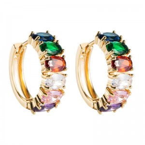 Grensoverschrijdende mode-accessoires wild zirkoon ingelegd oorbellen dames vergulde Europese en Amerikaanse eenvoudige oorbellen fabriek groothandel